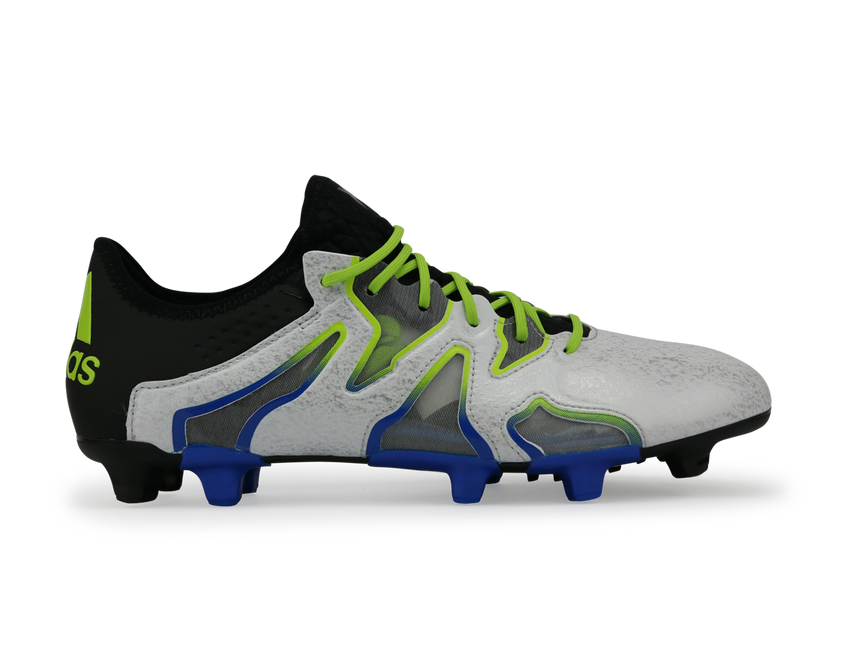 adidas Men's X 15 + SL FG/AG White/Core Black/Solar Slime