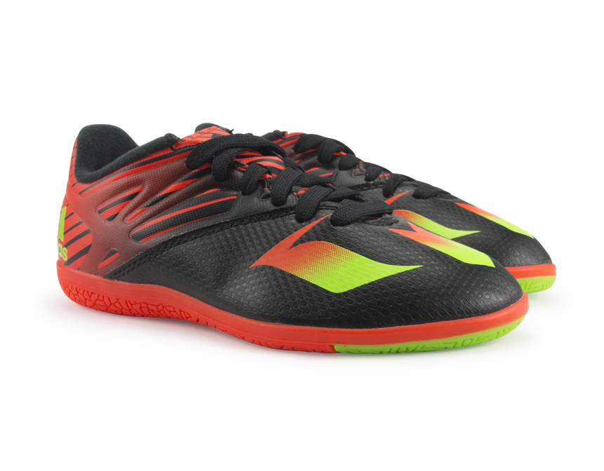 adidas Kids Messi 15.3 Indoor Soccer Shoes Core Black/Neon Green/Infrared