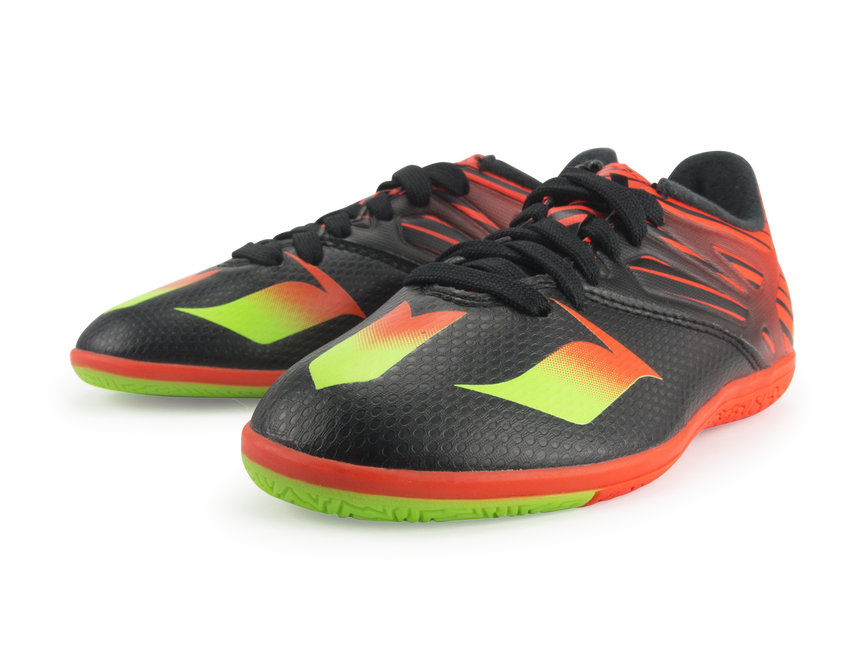 adidas Kids Messi 15.3 Indoor Soccer Shoes Core Black/Neon Green/Infrared