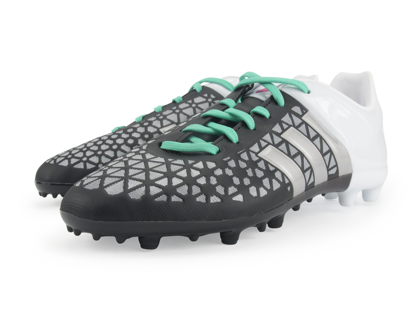 adidas Youth ACE 15.3 FG/AG Black/Metallic Silver/Mint – Azteca Soccer