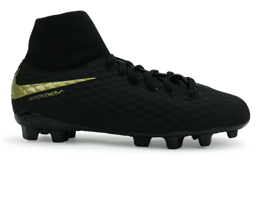 Nike Kids Hypervenom 3 Academy DF FG Black/Metallic Gold