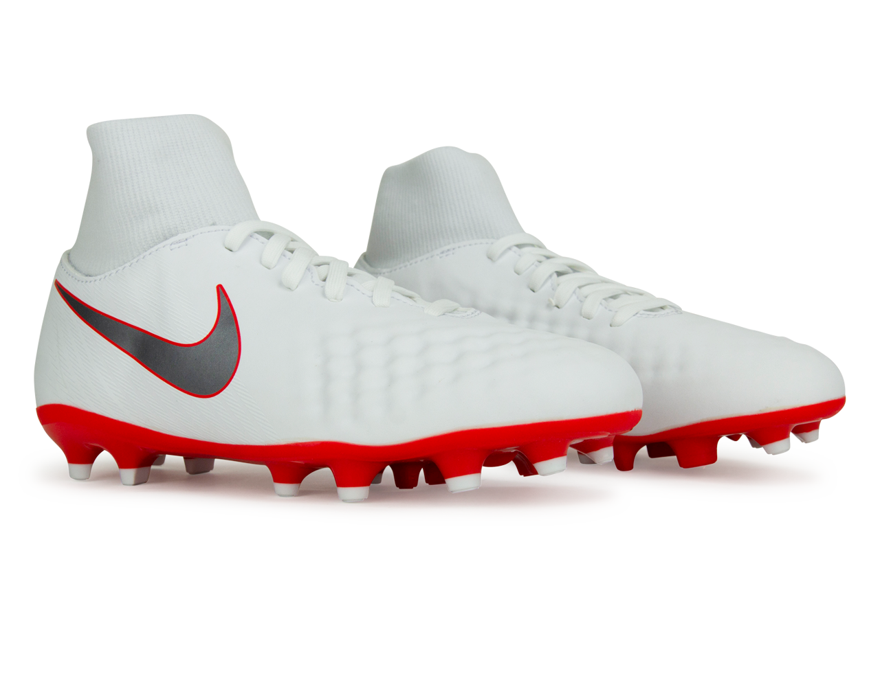 Nike Kids Magista Obra 2 Academy DF FG White Metallic Cool Grey Total Orange 1