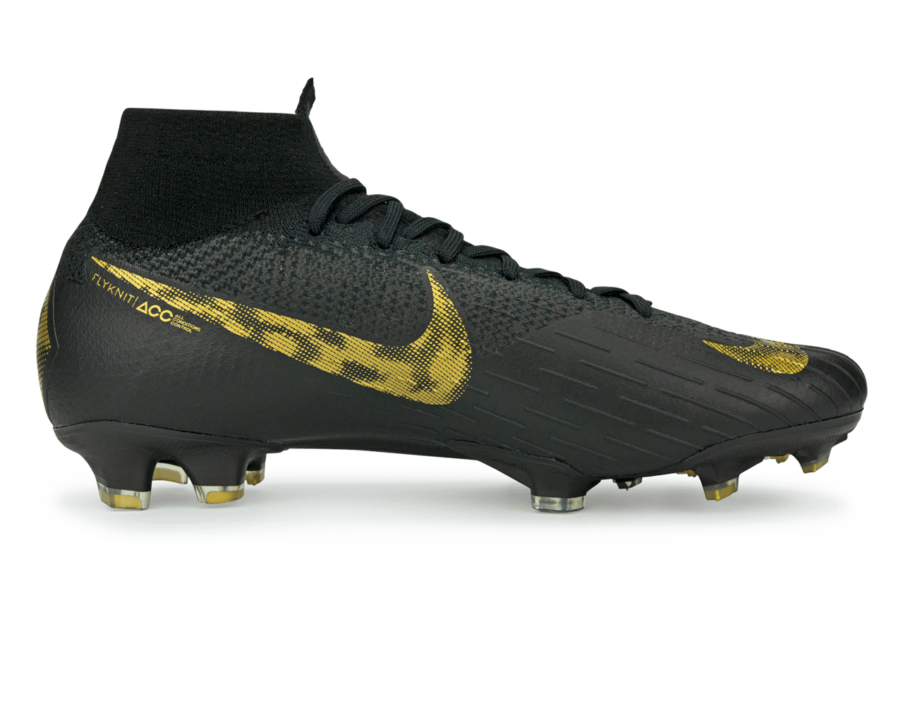 Nike superfly 6 black 2025 and gold