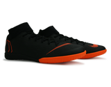 Nike Men's Mercurial SuperflyX 6 Academy Indoor Soccer Shoes Black/Total Orange