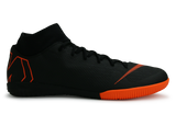 Nike Men's Mercurial SuperflyX 6 Academy Indoor Soccer Shoes Black/Total Orange