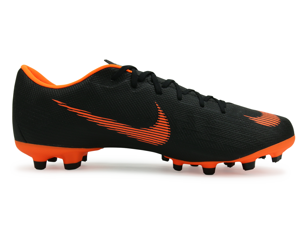 Nike Men's Mercurial Vapor 12 Academy FG/MG Black/Total Orange Nike Men's Mercurial Vapor 12 Academy FG/MG Black/Total Orange