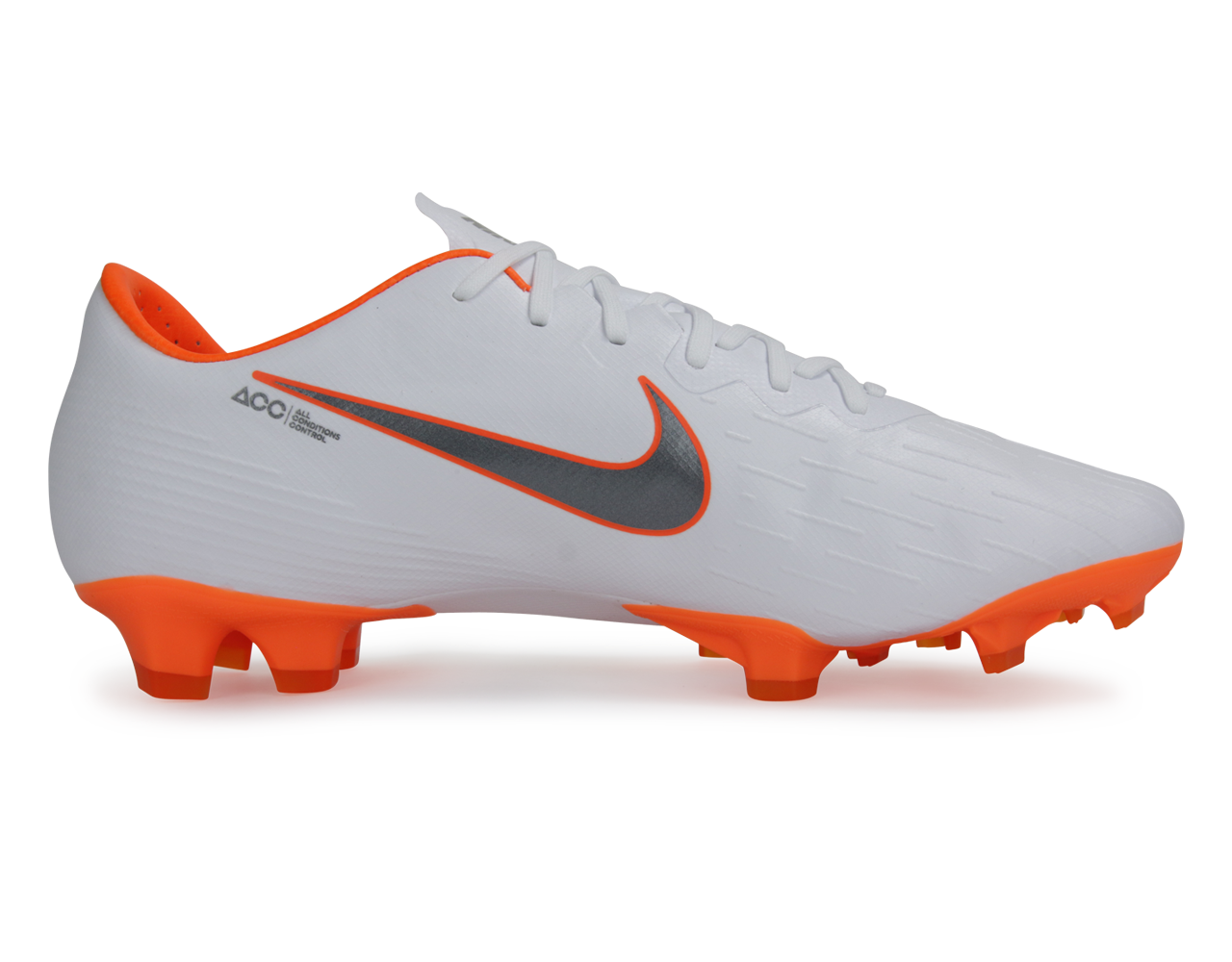 Nike Men s Mercurial Vapor 12 Pro FG White Metalic Cool Grey Total Orange 8.5