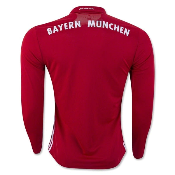 adidas Men's FC Bayern Munich 16/17 Long Sleeve Home Jersey Fcb True/White