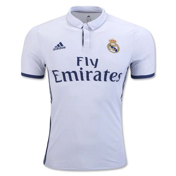 adidas Men's Real Madrid 16/17 Authentic Home Jersey Crystal White/Raw Purple