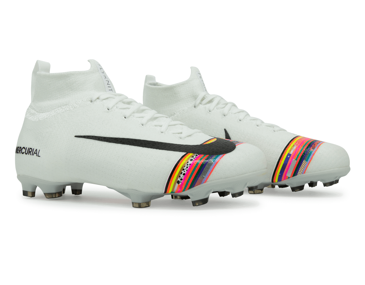 Nike Kids Mercurial Superfly 6 Elite FG White Black Pure Platinum 4