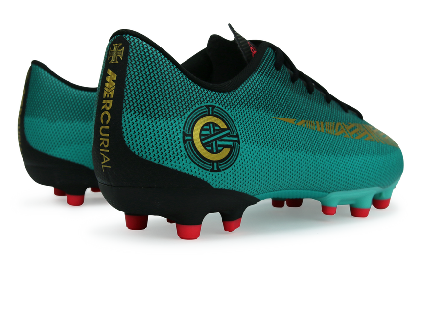 Nike Kids Mercurial Vapor 12 Academy GS CR7 FG/MG Clear Jade/Black/Hyper Turquoise