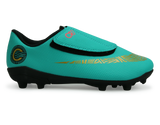 Nike Kids Mercurial Vapor 12 Club PS CR7 FG/MG Clear Jade/Black/Hyper Turquoise