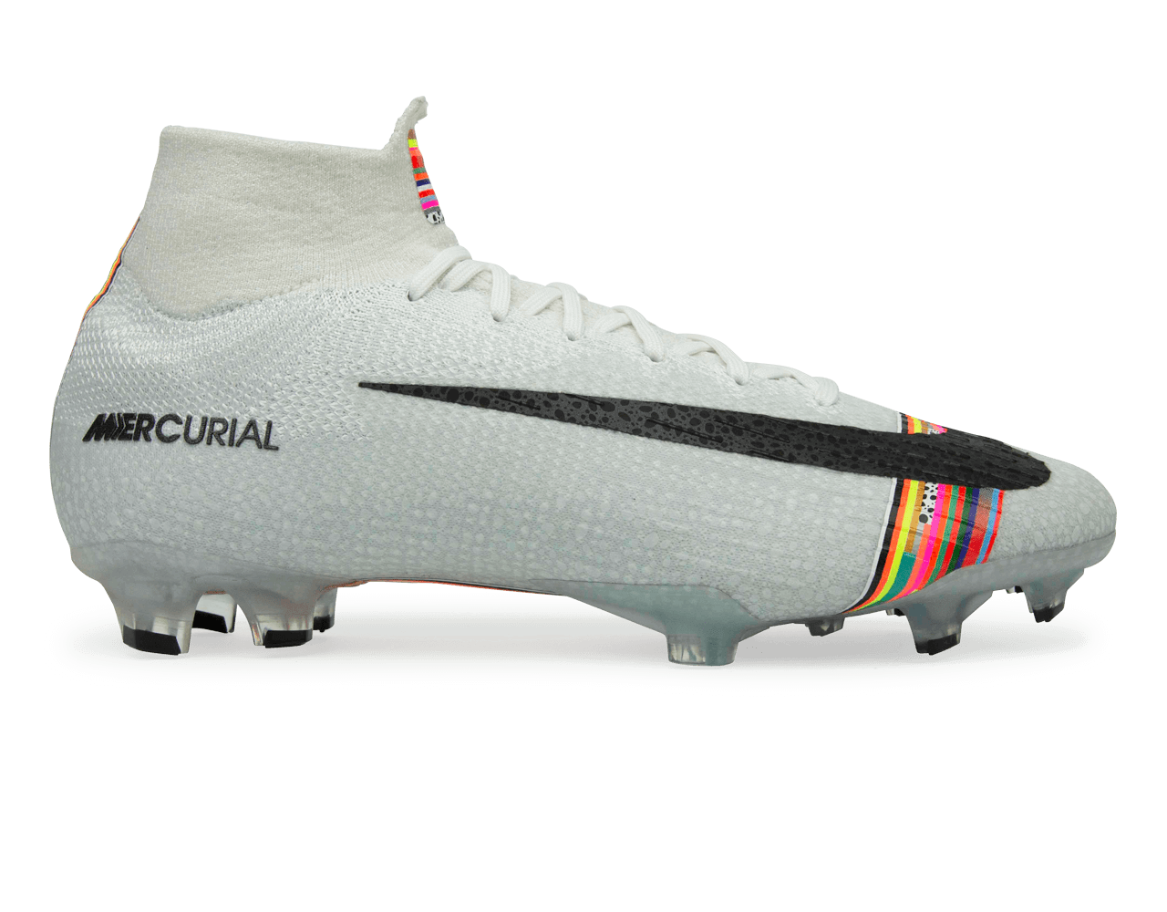Nike Men s Mercurial Superfly 6 Elite FG White Black Pure Platinum Azteca Soccer