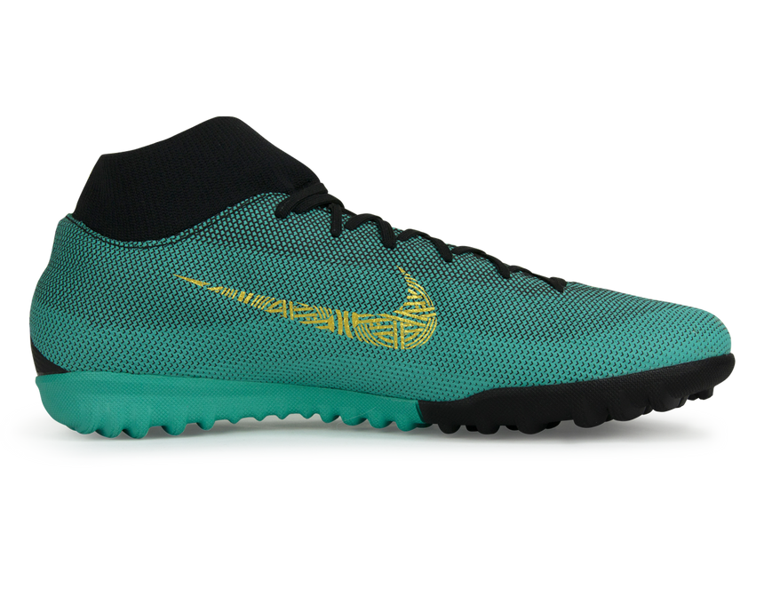 Nike Men's Mercurial Superfly 6 Academy CR7 Turf Soccer Shoes Clear Jade/Black/Hyper Turquoise
