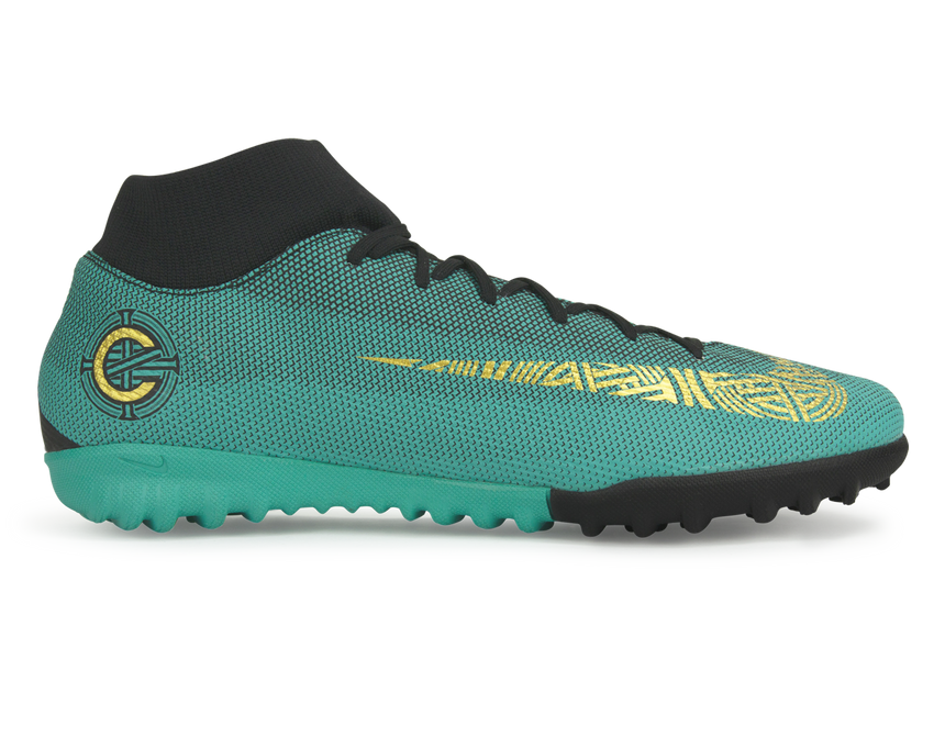 Nike Men's Mercurial Superfly 6 Academy CR7 Turf Soccer Shoes Clear Jade/Black/Hyper Turquoise