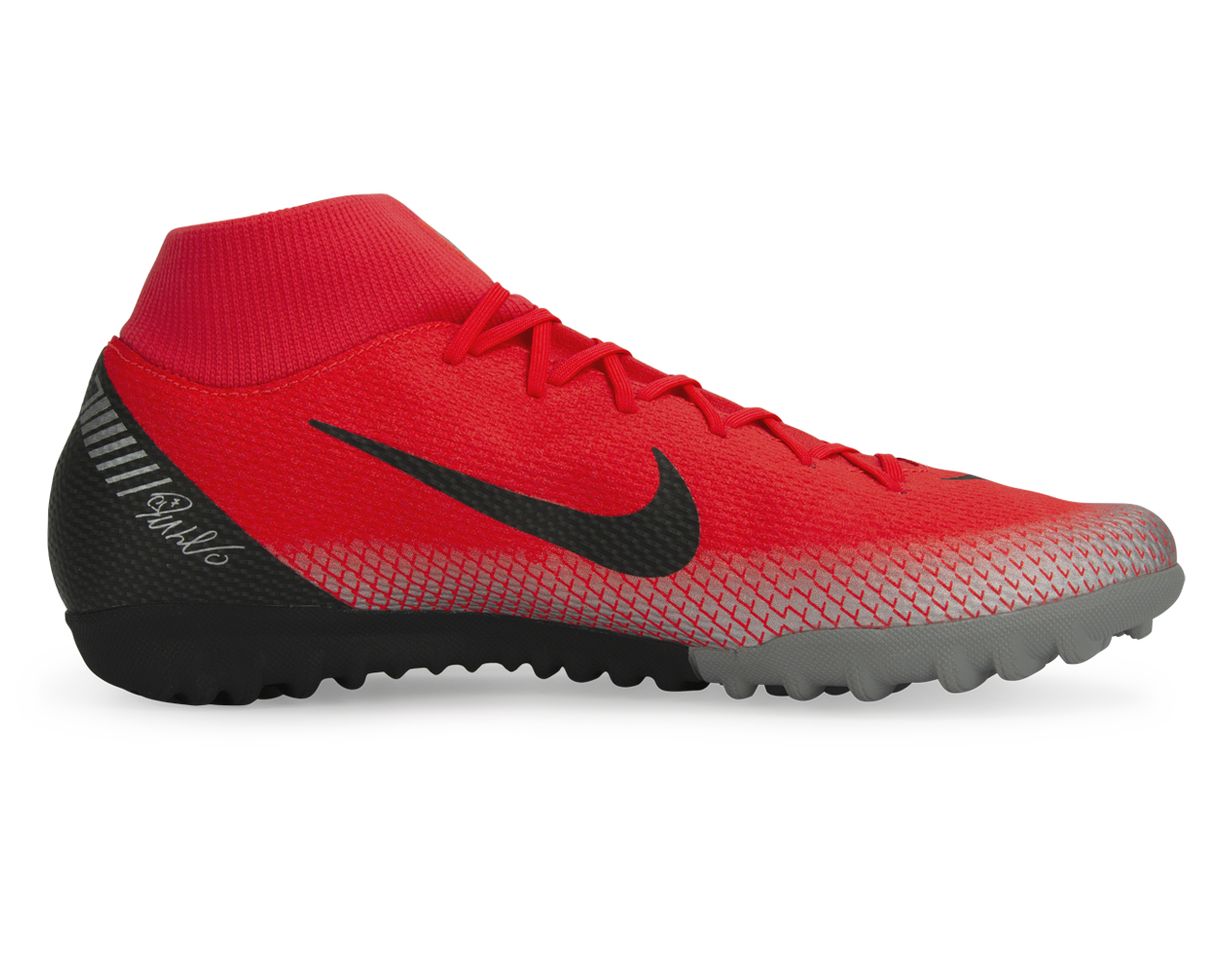 Nike Men's Mercurial CR7 Superfly 6 Academy Turf Soccer Shoes Bright Crimson/Black