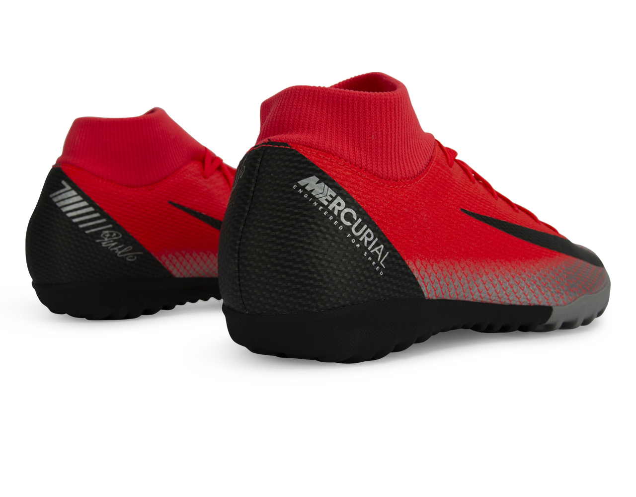 Nike Men's Mercurial CR7 Superfly 6 Academy Turf Soccer Shoes Bright Crimson/Black