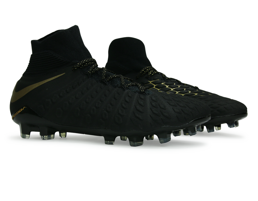 Nike Men's Hypervenom 3 Elite DF FG Black/Metallic Vivid Gold