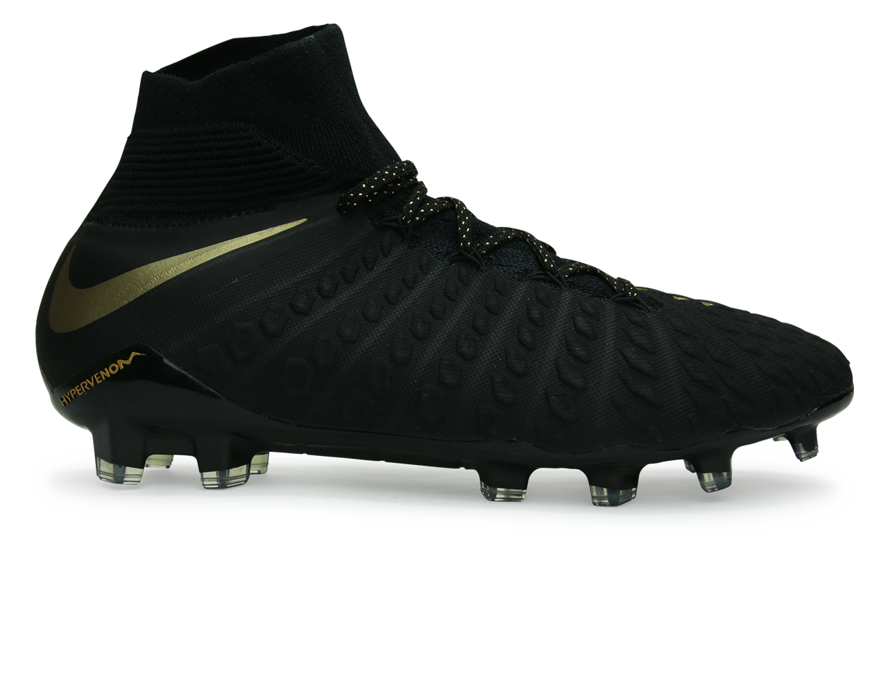 Nike Men s Hypervenom 3 Elite DF FG Black Metallic Vivid Gold 8.5