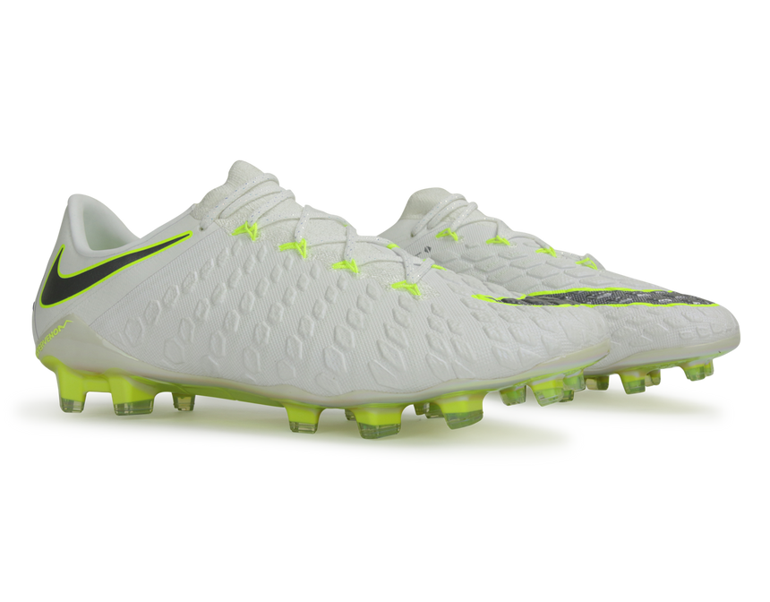 Nike Men's Hypervenom Phantom III Elite FG White/Volt/Metallic Cool Grey
