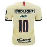 Nike Men's Club America 19/20 Giovani dos Santos Home Jersey Lemon Chiffon/Armory Navy/Gym Red