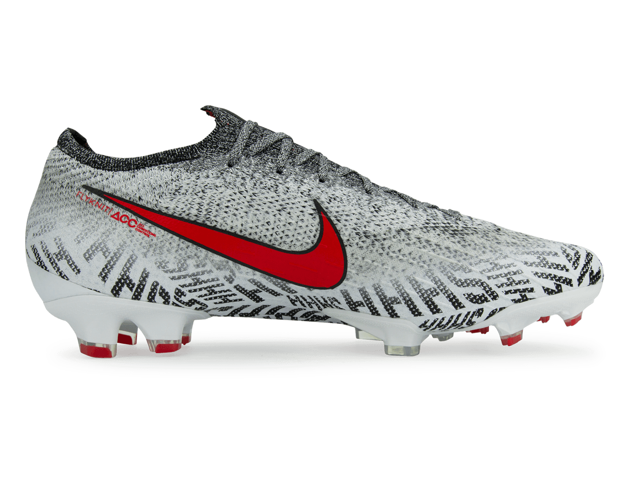 Nike Men s Mercurial Vapor 12 Elite Neymar Jr Silencio FG MG White Challenge Red Black 8.5