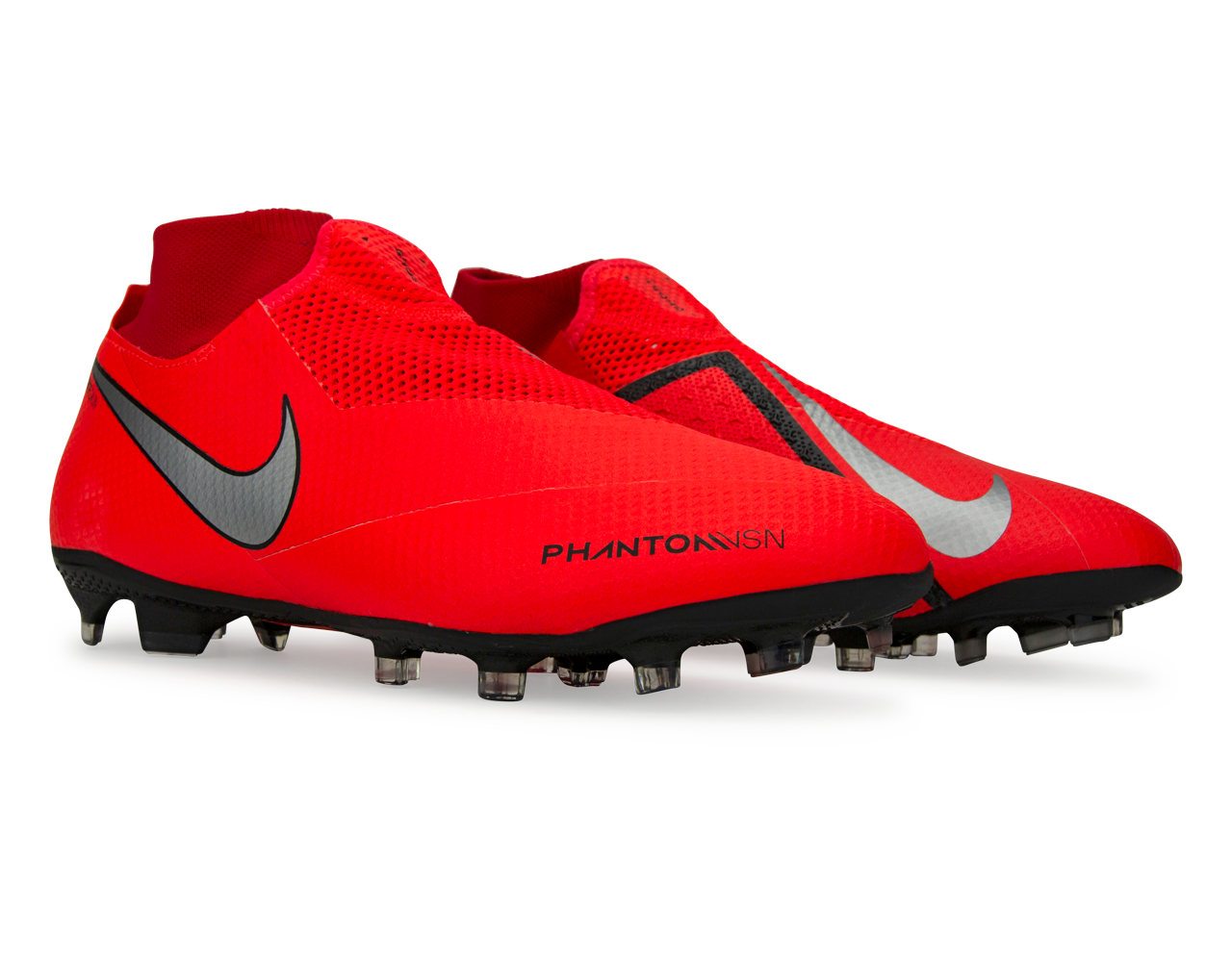 Nike Men's PhantomVSN Pro DF FG Bright Crimson/Metallic Silver
