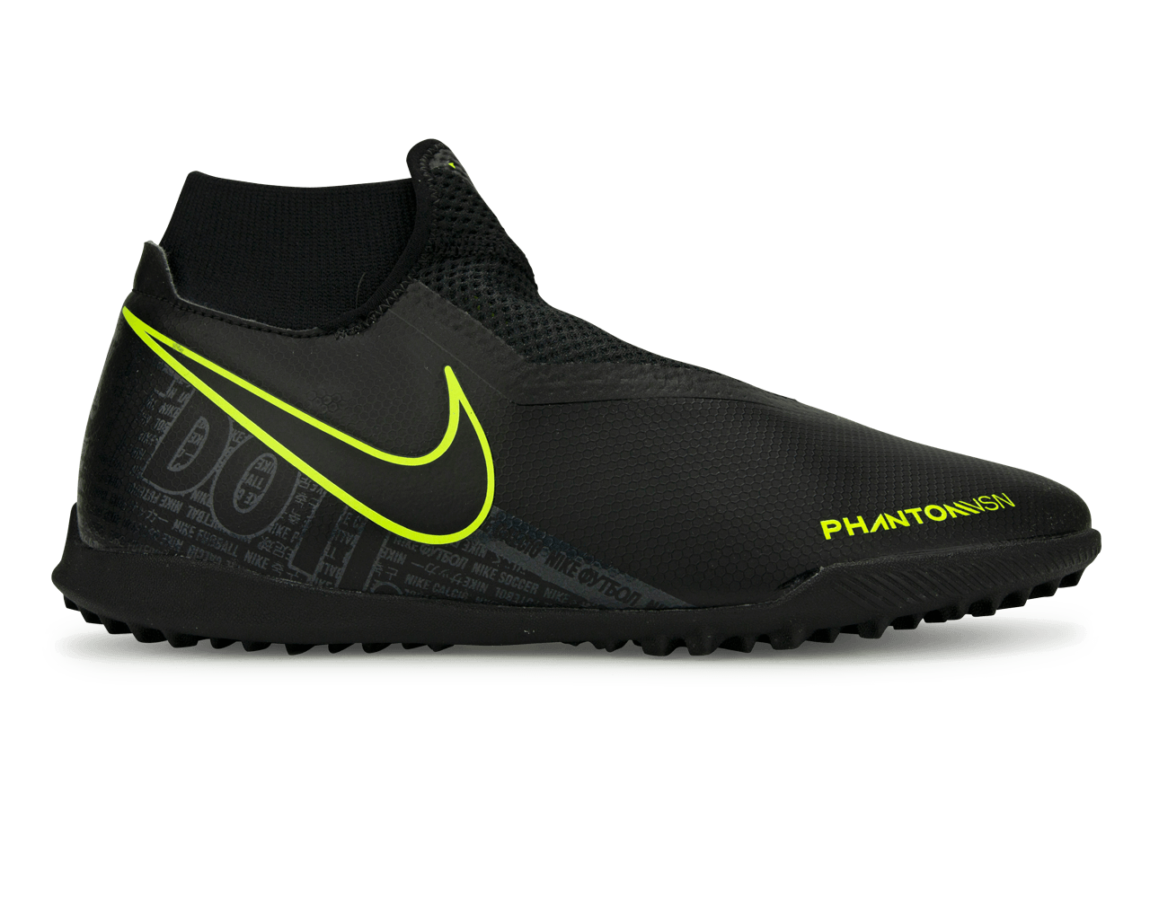 Nike Men's PhantomVSN Academy DF Turf Soccer Shoes Black/Volt