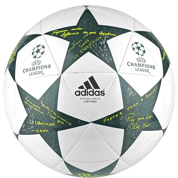 adidas Finale 16 Capitano Ball White/Vapor Steel/Tech Green Soccer