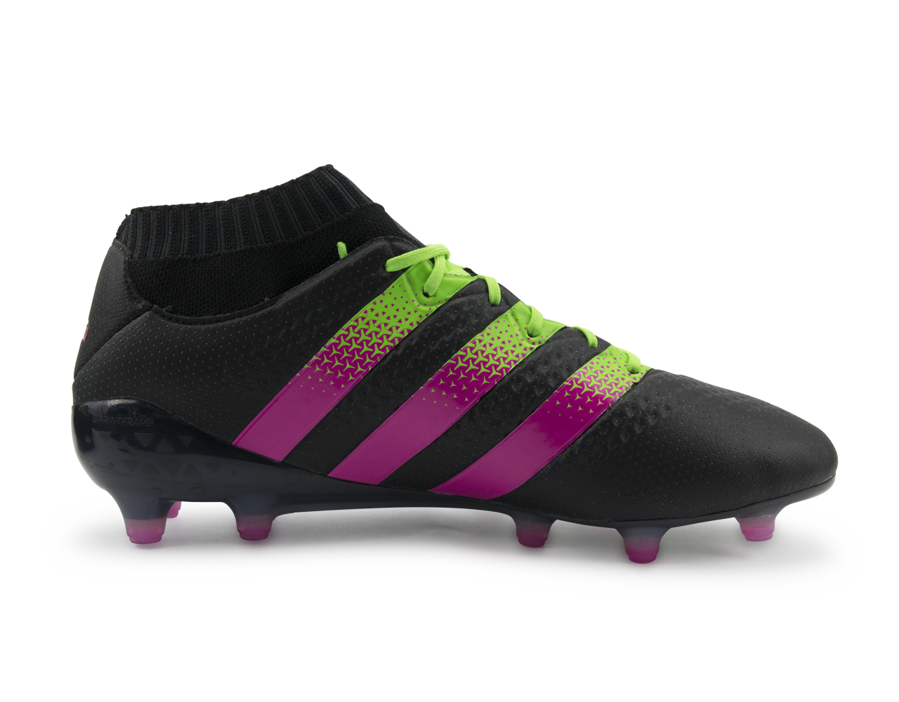 adidas Men's ACE PrimeKnit FG/AG Black/Shock Pink/Solar Green
