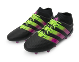 adidas Men's ACE 16.1 PrimeKnit FG/AG Black/Shock Pink/Solar Green