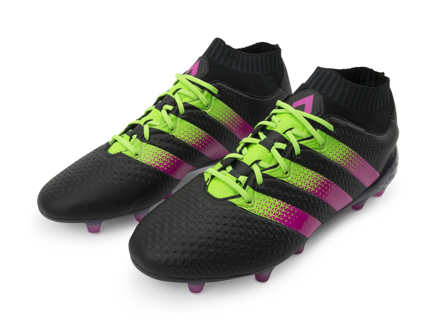 adidas Men's ACE 16.1 PrimeKnit FG/AG Black/Shock Pink/Solar Green