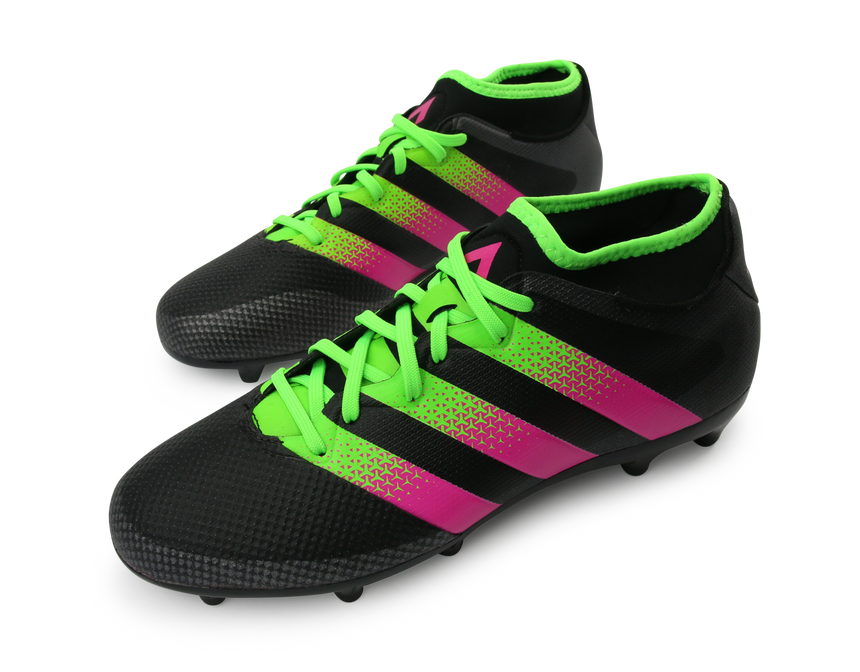 adidas Men's ACE 16.3 Primemesh FG/AG Black/Solar Green/Shock Pink