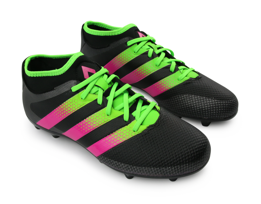 adidas Men's ACE 16.3 Primemesh FG/AG Black/Solar Green/Shock Pink