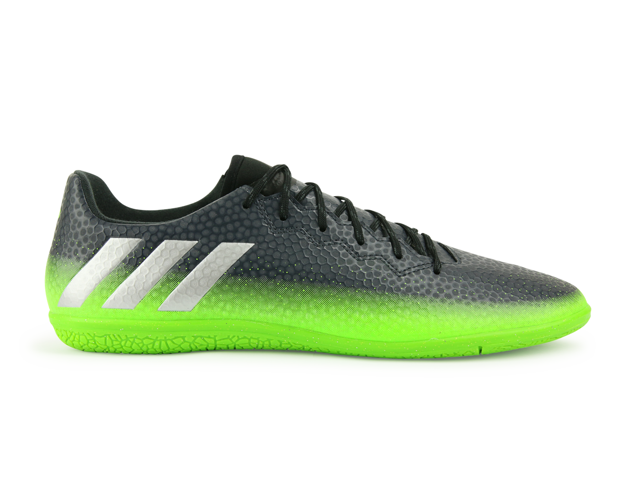 adidas Men's Messi 16.3 Indoor Soccer Shoes Dark Grey/Silver Metalic/Solar Green