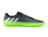 adidas Men's Messi 16.3 Indoor Soccer Shoes Dark Grey/Silver Metalic/Solar Green