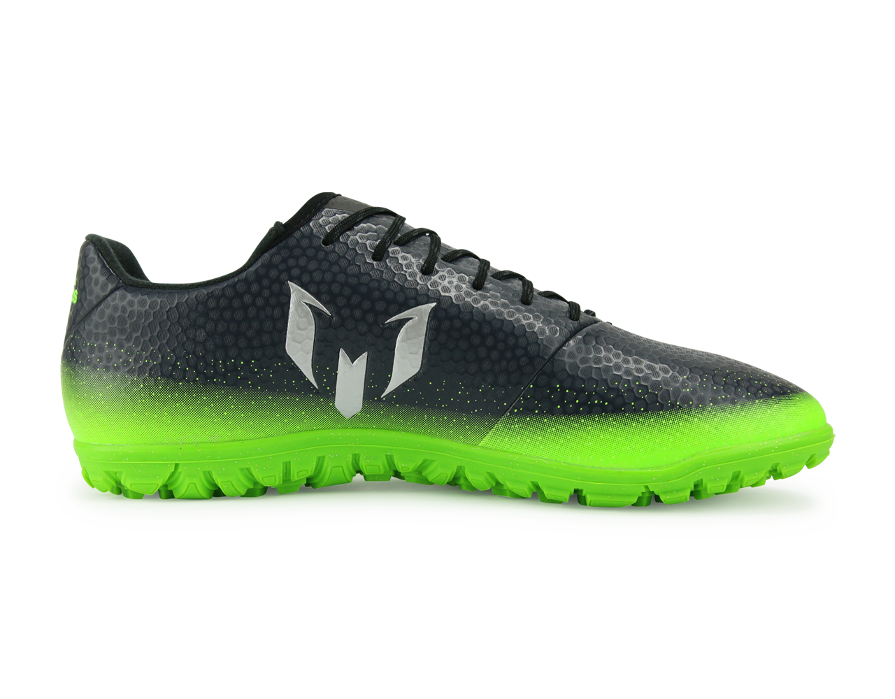 adidas Men's Messi 16.3 Turf Soccer Shoes Dark Grey/Silver Metalic/Solar Green
