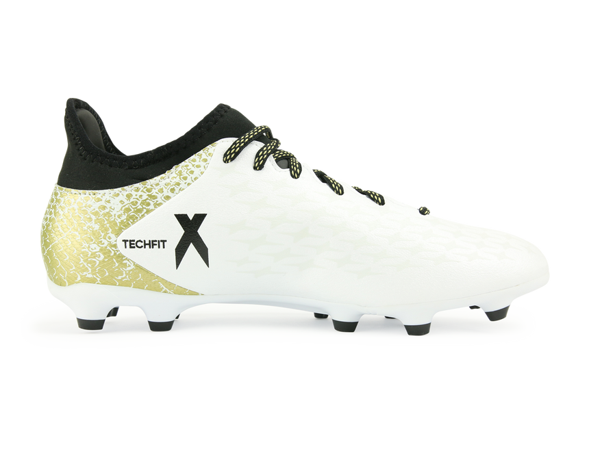 adidas Men's X 16.3 FG/AG White/Core Black/Gold Metalic