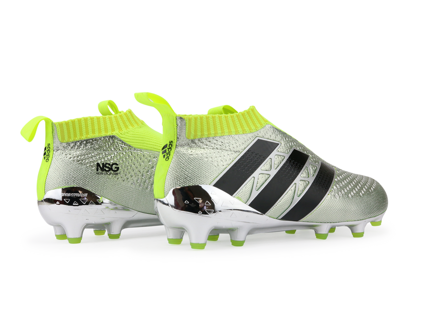 adidas Men's ACE 16+ PURECONTROL FG Silver Metalic/Core Black/Solar Yellow