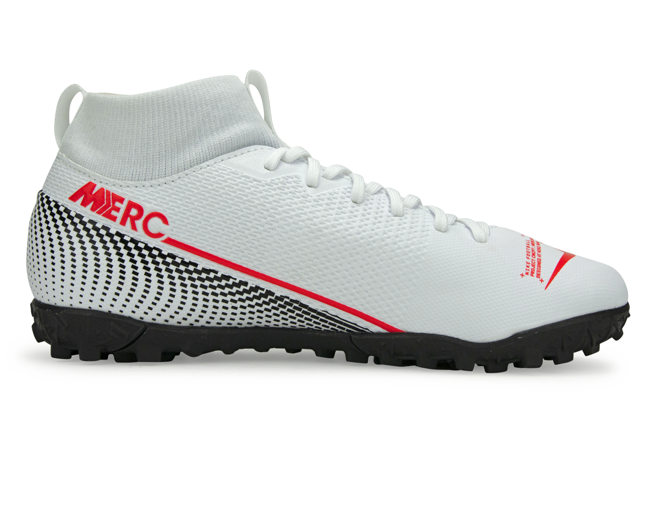 Nike Kids Mercurial Superfly 7 Academy Turf Soccer Shoes White/Laser Crimson/Black