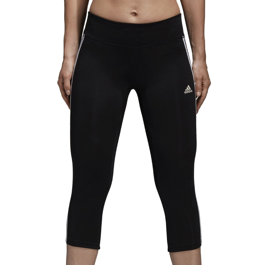 Adidas Womens Designed 2 Move 3/4 Tights Black/White Front