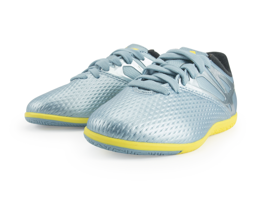 adidas Kids Messi 15.3 Indoor Soccer Shoes  Matte Ice Metallic/Bright Yellow/Black