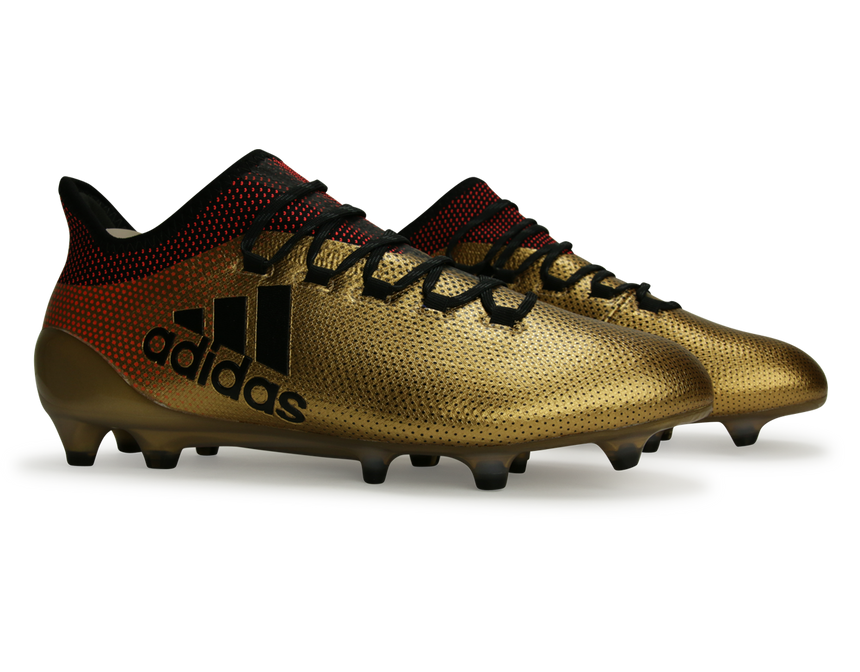 adidas Men's X 17.1 FG Tactile Gold Metallic/Core Black/Solar Red