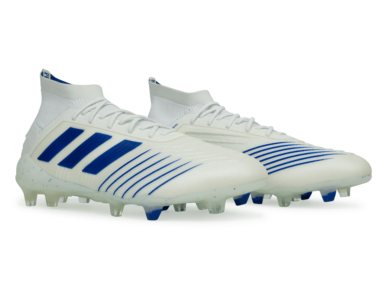 adidas Men s Predator 19.1 FG White Bold Blue 8.5
