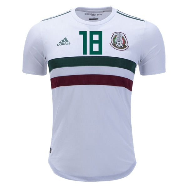 adidas Men's Mexico 18/19 Andres Guardado Away Jersey White/Green