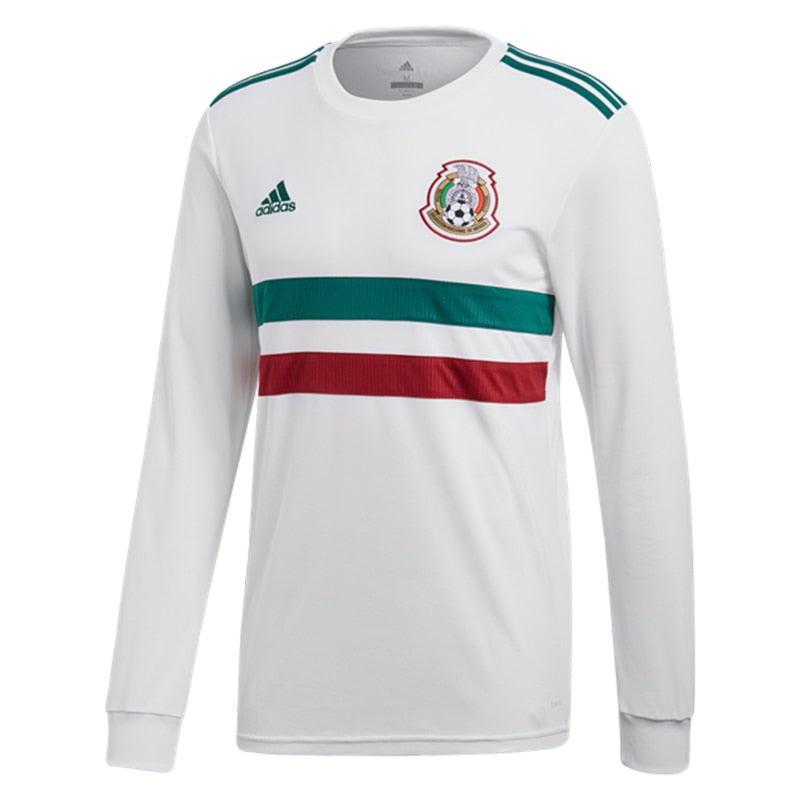 adidas Men's Mexico 18/19 Away Long Sleeve Jersey White/Core Green