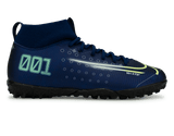 Nike Kids Mercurial Superfly 7 Academy MDS Turf Soccer Shoes Blue Void/Barely Volt/White