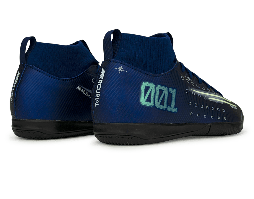 Nike Kids Mercurial Superfly 7 Academy MDS Indoor Soccer Shoes Blue Void/Barely Volt/White