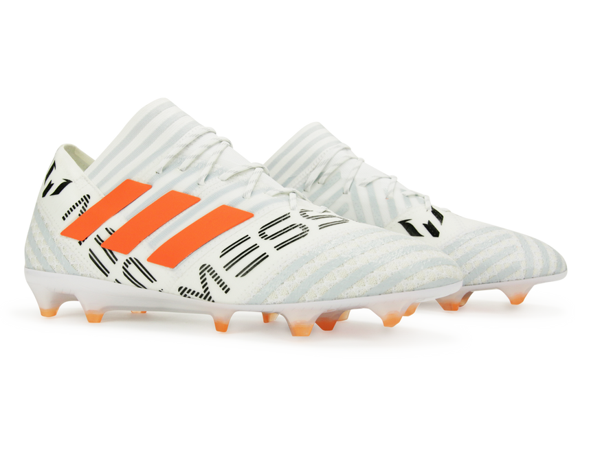 adidas Men's Nemeziz Messi 17.1 FG White/Solar Orange/Clear Grey adidas Men's Nemeziz Messi 17.1 FG White/Solar Orange/Clear Grey