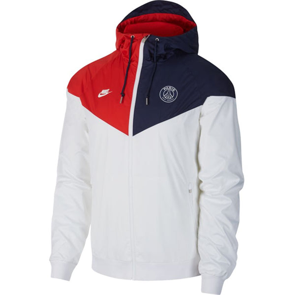 Nike Men's Paris Saint Germain Windrunner Jacket White/Midnight Navy/University Red